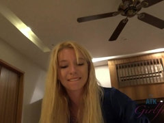 Amateur, Blonde, Footjob, Oil, Pov, Skinny, Stripping, Tits