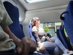 Amateur, Mamada, Autobús, Semen en la boca, Polla, Despelote, Al aire libre, Público