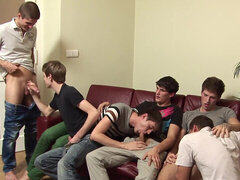 Hot guys with crazy appealing bodies in a gay orgy