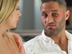 Grote mammen, Blond, Pijpbeurt, Sperma in gezicht, Vingeren, Likken, Kut duiken