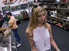 Leie, Grosser schwanz, Blondine, Blasen, Büro, Realität
