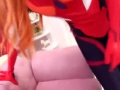 Winsome buxomy Japanese lady making a kinky fetish performance