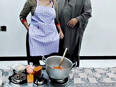 Pakistani village wife fucked in kitchen while cooking with clear hindi audio