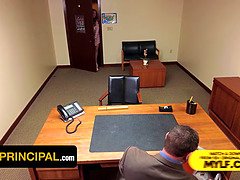 Stepdaughter with dirty talk issues gets called to Principal's office for a kinky POV roleplay