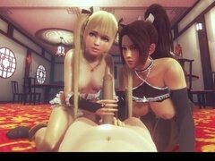 POV threesome fuckfest with Marie Rose, Mai Shiranui from Final Fantasy and Overwatch