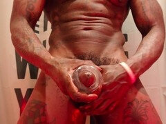 Africano, Americano, Verga grande, Negro, Papá, Solo, Chupando, Tatuaje