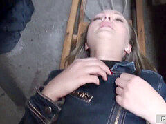 blond Hungarian inexperienced bangs big weenie outdoors