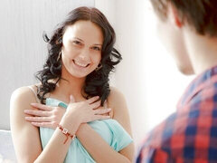 Kont, Grote lul, Bruinharig, Hondjeshouding, Natuurlijke tieten, Geschoren, Tiener, Tieten likken