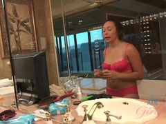 Leie, Arsch, Bikini, Braunhaarige, Kleid, Höschen, Geschwollene nippel, Titten