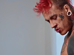 Bf eager to suck inked cock before fucking bareback