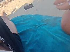 Amateur MILF Sucks Cock and Swallows Cum POV on the Beach
