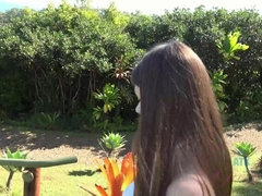 Braunhaarige, Fingern, Freundin, Handjob, Öl, Orgasmus, Öffentlich, Muschi