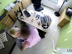 Loan4k. nice teen woman gives a head and opens up legs in loan office