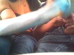 Sisters best friend blowing me in her car while we are driving to the city