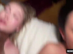 Enthousiasteling, Grote kont, Hondjeshouding, Vrouw, Orgasme, Orgie, Ruw, Tiener