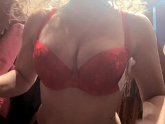 Changing Room Adventure! Pussy Rubbing Changing Bras. HotwifeVenus.