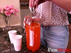 デカ尻, デカパイ, フェラチオ, 彼氏, 巨乳な, 彼女, Hd, 三人