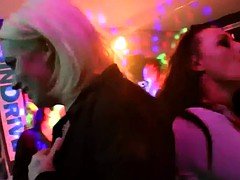 Lesbian pornstars gets wild in club