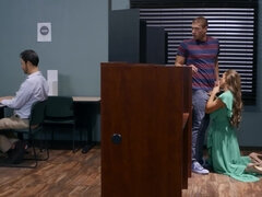 Жопа, Большие сиськи, Брюнетки, Платье, Каблуки, В офисе, Тату, Стринги