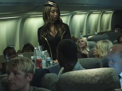 Several hot ladies get naked in a plane and have a great time