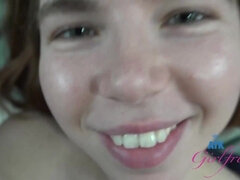 Enthousiasteling, Pijpbeurt, Bruinharig, Hardcore, Hd, Geschoren, Tiener, Tieten likken