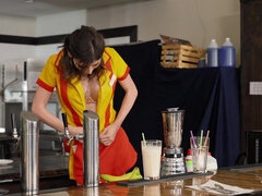 In den arsch, Arsch, Grosser schwanz, Braunhaarige, Betrug, Handjob, Nackt, Uniform