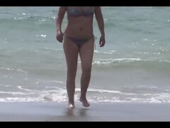 Mature Hairy MILF on Beach Shows Off Big Ass Bikini and Masturbates Before Getting Fucked Hard