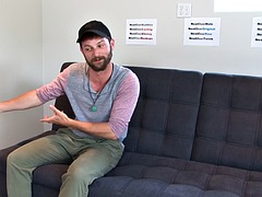 Amateur athlete with a beard at solo casting