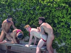 Flotter vierer, Schwul, Gruppe, Hd, Muskel, Reiten, Jungendliche (18+), Flotter dreier