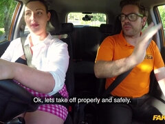 Big-Breasted Fleshy Learner Fucks To Orgasm 1 - Fake Driving School