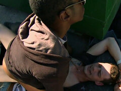 Nubian stud picked up and fucked in public outdoor