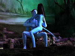 Avatar babe anal fucked by huge blue cock
