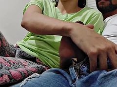 Stepsister masturbates me watching Netflix and we get caught