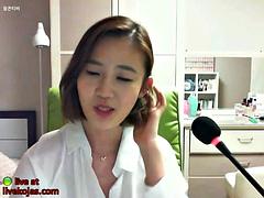 素人, アジア人, デカパイ, 韓国人, オナニー, 一人, オッパイの, ウェブカメラ