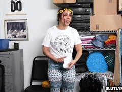 Teen shoplifter Lilly Hall riding a cock - Lilly hall
