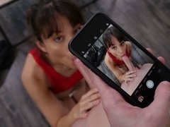 Минет, Брюнетки, Семяизвержение, Сперма на лице, Ласковые ручки, Натуральные сиськи, Молоденькие, Сиськи