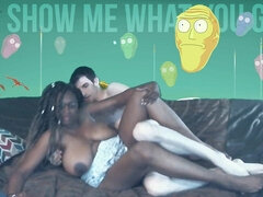 Interracial couple squirting in the multiverse!