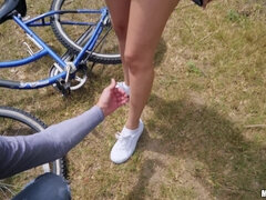 Amerikanisch, Blasen, Braunhaarige, Schwanz, Latina, Im freien, Jungendliche (18+)