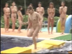 素人, お尻, ゲーム, 日本人, 公共, ティーン, オッパイの, 濡れ