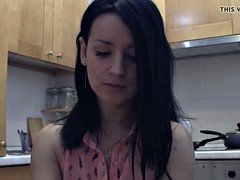 Mooi, Schattig, Zwart, Brillen, Huisgemaakt, Keuken, Tiener, Webcamera