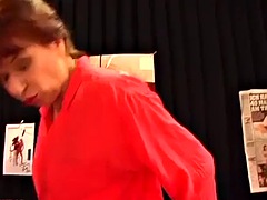 71 year old stepmom has her first DP sex