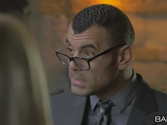 美女, 黒人, イギリス人, 黒人, ヨーロピアン, なめる, オフィス, オマンコ