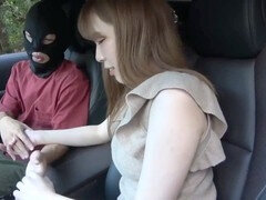 Asiático, Mamada, Coche, Japonés, Al aire libre, Coño, Adolescente, Puta