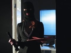 Danny fucks sexy masked chick in the office