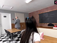 18, アジア人, デカチン, フェラチオ, 異人種間, 小柄, 一人, オッパイの