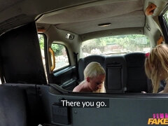 Female Fake Taxi - Large-Breasted Tattooed Lesbians Screw In Cab 1