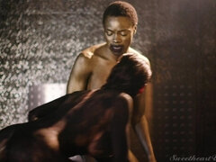 Perverted lesbians heart-stopping interracial sex clip