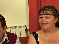 Two buddies share a busty mature BBW