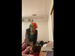 Cosplay Queen Victoria Fox's Interracial Encounter with Big-Cocked Gibby The Clown in Dorm