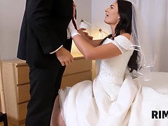 舐める尻, 結婚, チェコ, ドレス, フェティッシュ, なめる, オマンコ, 結婚式